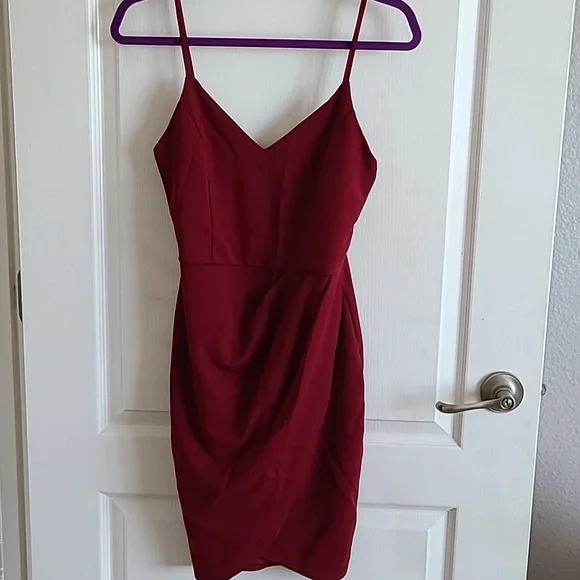 knee length dresses for ladies Rihoas Women's Floral Tie Strap Mini Dress, Wine Red / XL